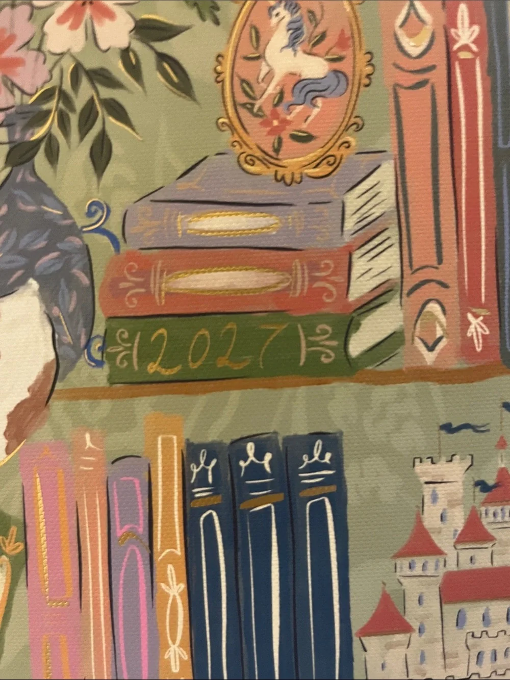 Molly & Rex Olive Floral Bookshelf Monthly & Weekly Planner